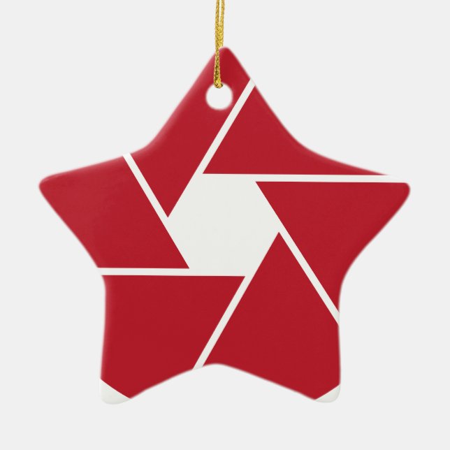 Lens Opening Graphic Design Ceramic Tree Decoration (Front)