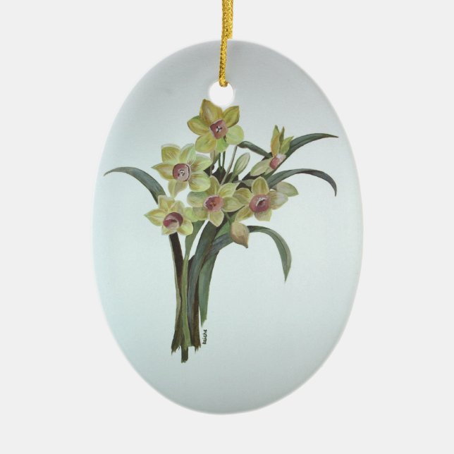 Lent Lily Ceramic Tree Decoration (Front)