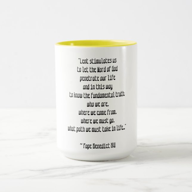Lent Meaning Pope Benedict XVI Easter Mug (Center)
