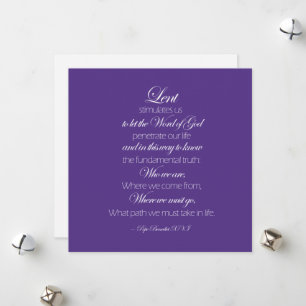 Lent Meaning Quote Pope Benedict XVI Holiday Card