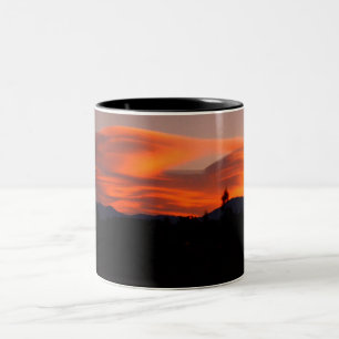 Lenticular Clouds At Sunrise Over Santa Fe Two-Tone Coffee Mug