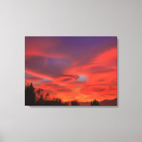 lenticular clouds on stretched canvas print