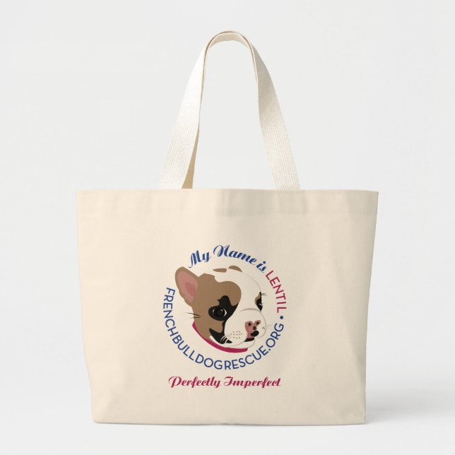 Lentil, Perfectly Imperfect Large Tote Bag (Front)