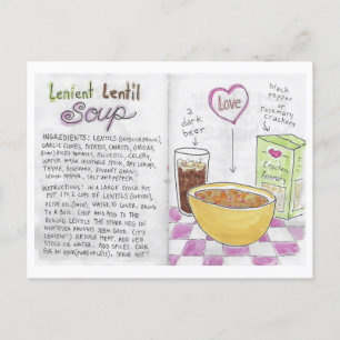 Lentil Soup Recipe Postcard