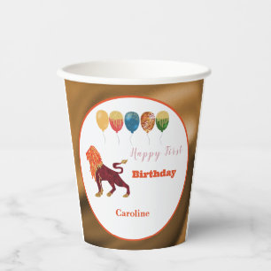 Leo 1st Birthday Gold Foil Elegant Zodiac  Paper Cups