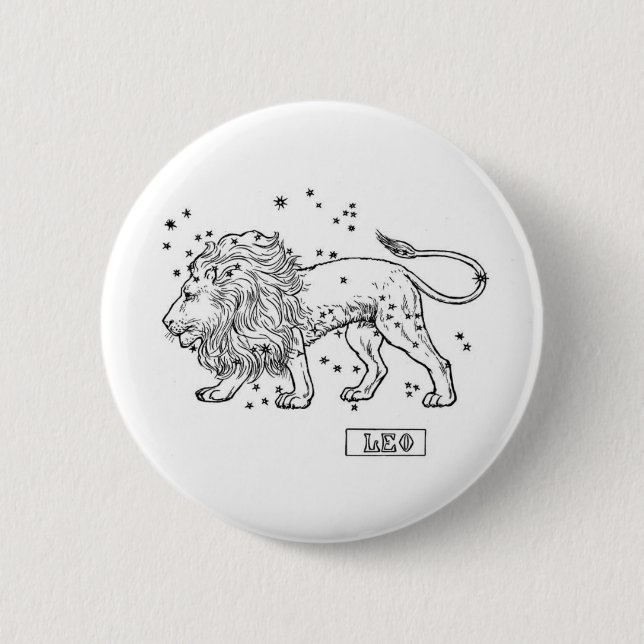Leo 6 Cm Round Badge (Front)