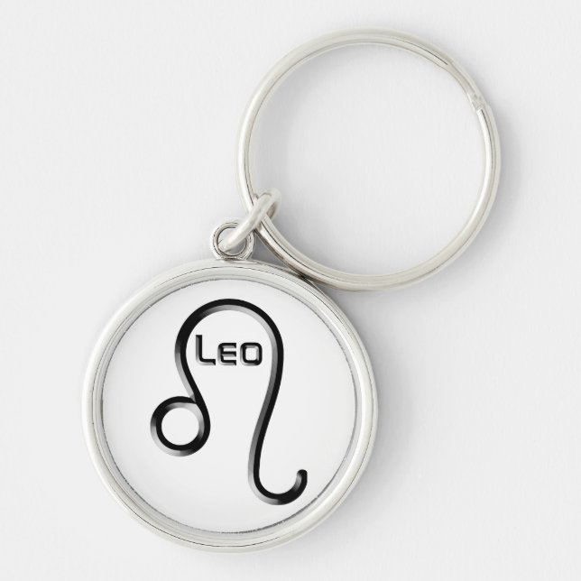 LEO, Abstract Design of the Zodiac Sign,  Key Ring (Front)