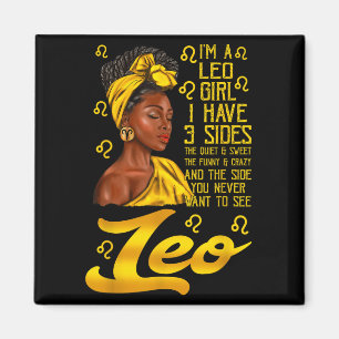 Leo Afro Black Woman It's My Birthday Zodiac Sign Magnet