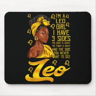 Leo Afro Black Woman It's My Birthday Zodiac Sign Mouse Mat