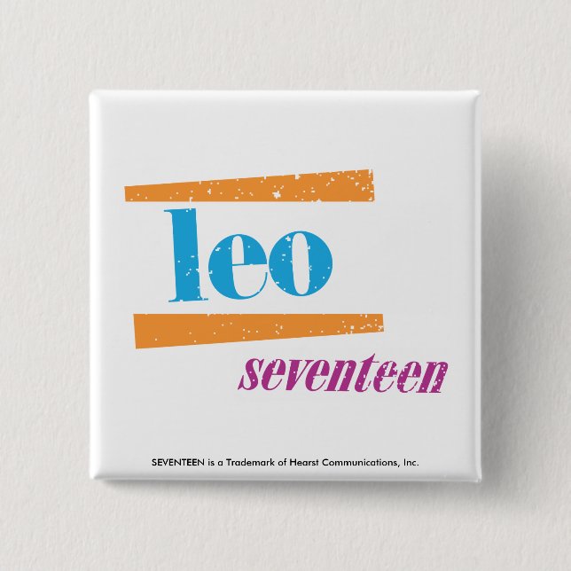 Leo Aqua 15 Cm Square Badge (Front)