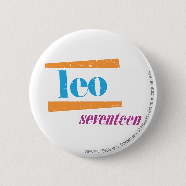 Leo Aqua 6 Cm Round Badge (Front)
