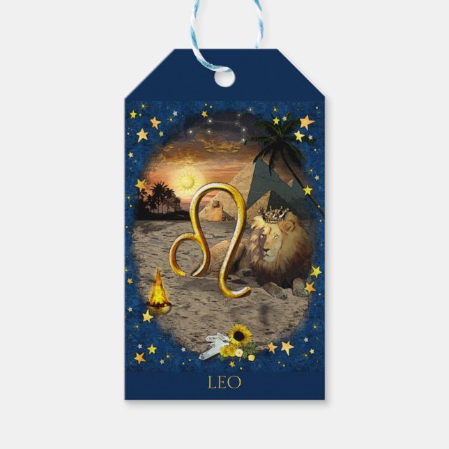 Leo Art Collage Gift Tags (Front)