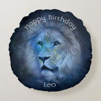Leo Astrological Zodiac Sign Round Cushion