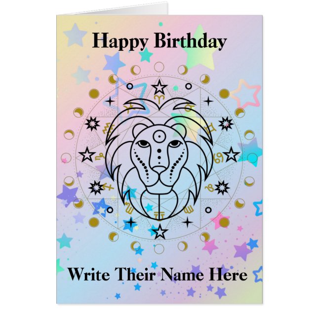 Leo Astrology Birthday Card July 23-August 22 (Front)