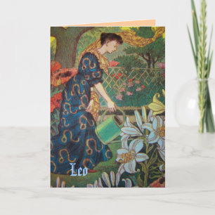 "Leo" Astrology Sign Card