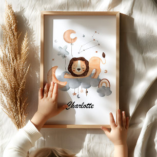  Leo Baby - Your Little Lion Zodiac Nursery Poster