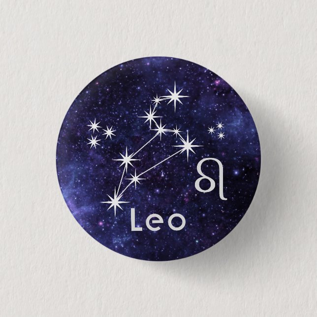 Leo Badge, Zodiac Horoscope Badge (Front)