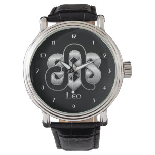 Leo Birth Sign Celtic Knot Zodiac Wrist Watch