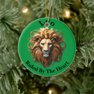 Leo Birth Sign, Lion, Ruled By The Heart,  Ceramic Tree Decoration