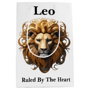 Leo Birth Sign, Lion, Ruled By The Heart, Medium Gift Bag