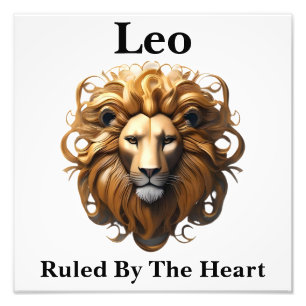 Leo Birth Sign, Lion, Ruled By The Heart,  Photo Print