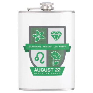 Leo Birthday Crest™ for August 1-22 Hip Flask