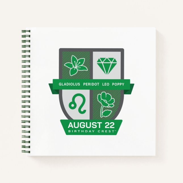 Leo Birthday Crest™ for August 1-22 Notebook (Front)