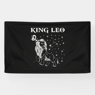 Leo Birthday Gifts - King Leo Zodiac Banner