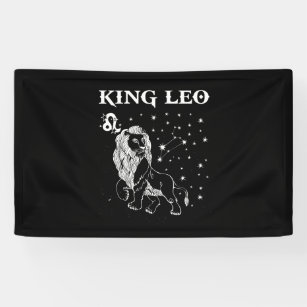 Leo Birthday Gifts - King Leo Zodiac Banner