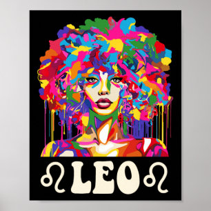 Leo Black Girl African American Woman Art Birthday Poster