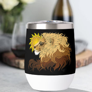 Leo Black Yellow Mandala Sun