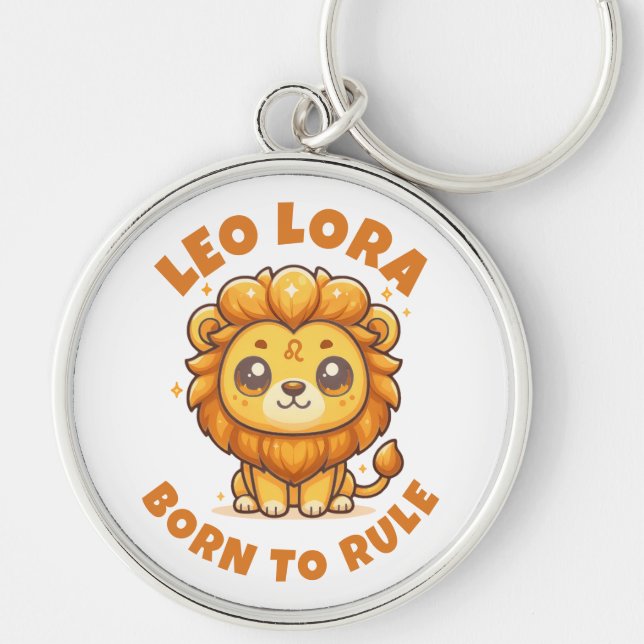 Leo Born to Rule Key Ring (Front)