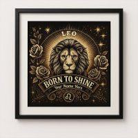 Leo “Born to Shine” Glossy Poster