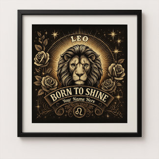 Leo “Born to Shine” Glossy Poster