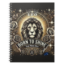 Leo “Born to Shine” Spiral Notebook