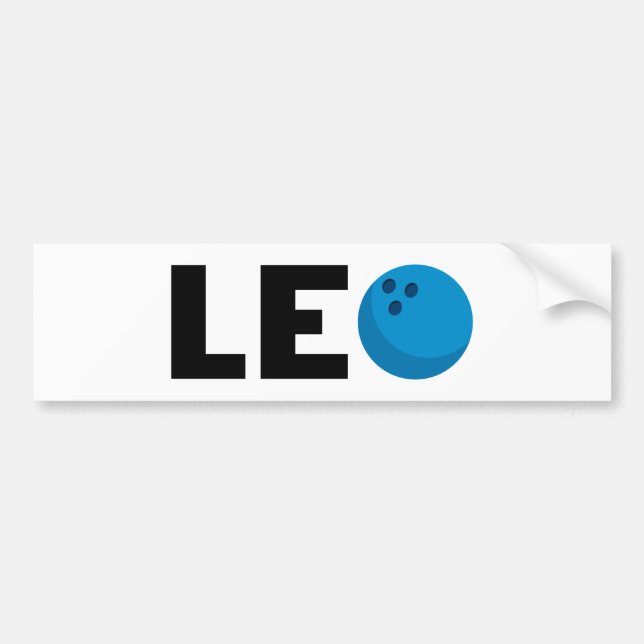 Leo bowling bumper sticker (Front)