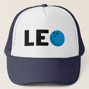 Leo bowling trucker hat