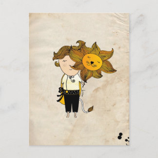 Leo Boy Zodiac Sign Postcard