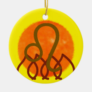 Leo Ceramic Tree Decoration