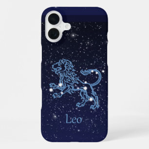 Leo Constellation and Zodiac Sign with Stars iPhone 16 Plus Case