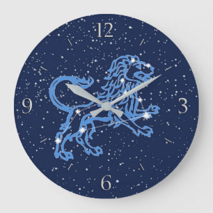 Leo Constellation and Zodiac Sign with Stars Large Clock