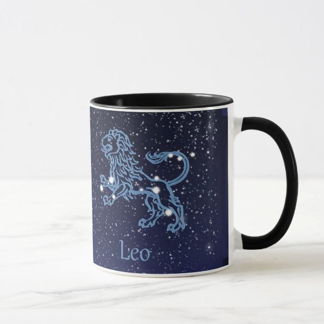 Leo Constellation and Zodiac Sign with Stars Mug (Right)