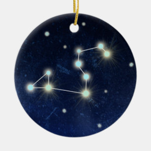 Leo Constellation   Blue Custom   Name Ceramic Tree Decoration
