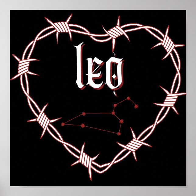 Leo Constellation Gothic Dark Celestial Art Poster (Front)