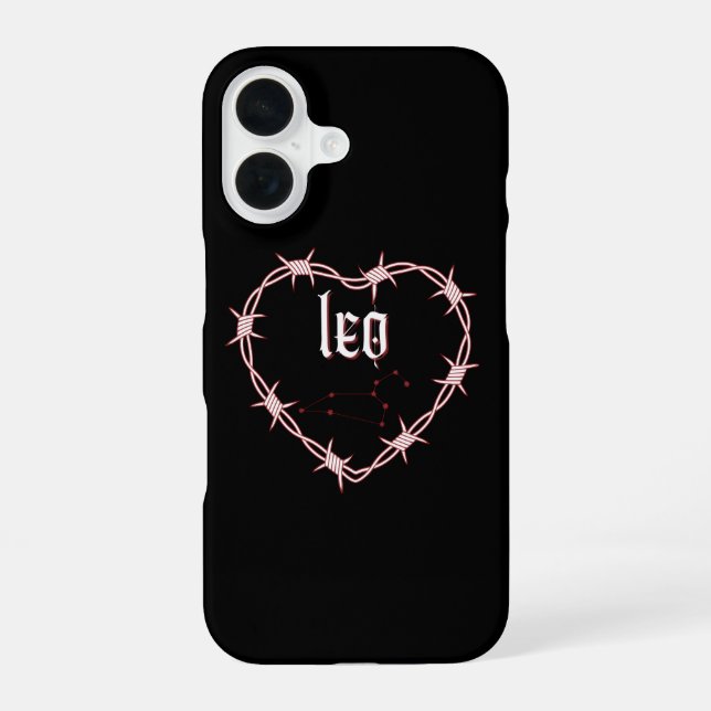 Leo Constellation Gothic Dark Edgy Birthday iPhone 16 Case (Back)