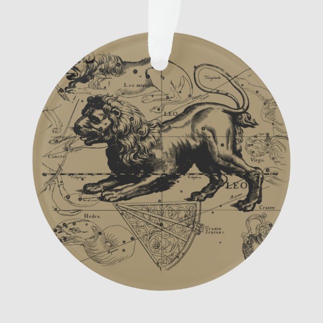Leo Constellation Hevelius 1690 July23 - August 22 Ornament (Front)