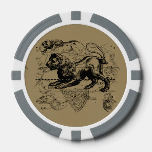 Leo Constellation Hevelius 1690 July23 - August 22 Poker Chips