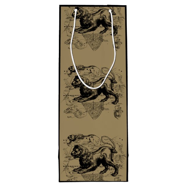 Leo Constellation Hevelius 1690 July23 - August 22 Wine Gift Bag (Back)