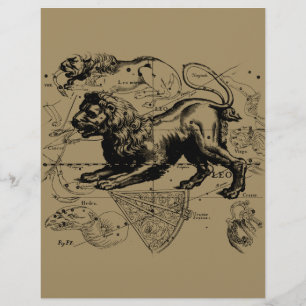 Leo Constellation Map Hevelius circa 1690