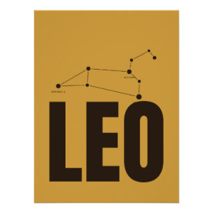 Leo Constellation Poster – Mustard Typography